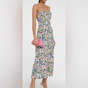 RIXO Maeve Floral Print Crepe Maxi Dress Size 8